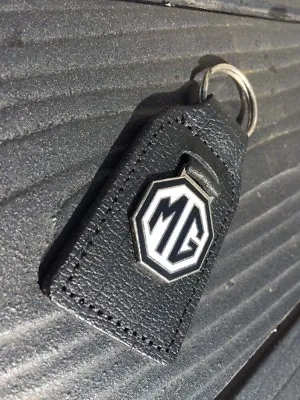 Genuine Leather Quality Keyfob Mg Black /white Logo • $9.27