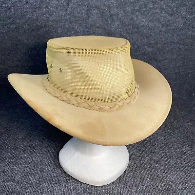 Minnetonka Leather Safari The Air Flow Hat Men's Size Medium Beige • $19.99