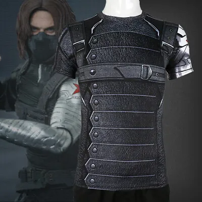 Captain America 3 Winter Soldier T-shirt Uniform Cosplay Costume Halloween • $49.99