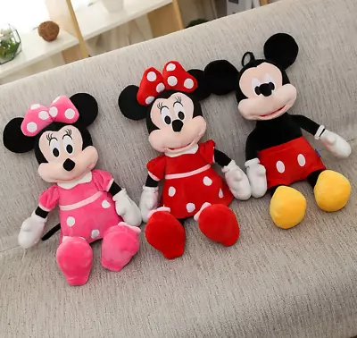 Disney Mickey Minnie Mouse Plush Stuffed Toy Animal Doll Kids Gift 40CM • £11.99