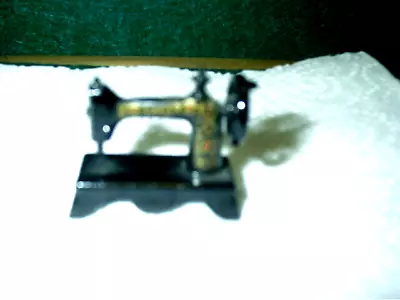 Vintage Miniature Dollhouse 1:12 Singer Sewing Machine Black Metal Gold Trim • $6.99