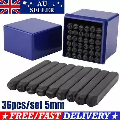 36pcs 5mm Letter Number Punch Set Stamp Hardened Metal Marking Stamping Tool • $22.89