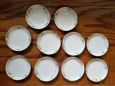 10 Vintage NORITAKE Small Floral Tea Saucer Plates Hand Painted Nippon Japan • $29
