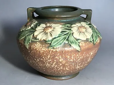 Vintage 1928 Arts & Crafts ROSEVILLE Art Pottery Vase DAHLROSE 364-6 Exc Cond • $150