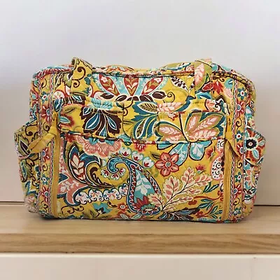 Vera Bradley Yellow And Multicolored Paisley Patterned Quilted Large Duffel Bag • $39.95