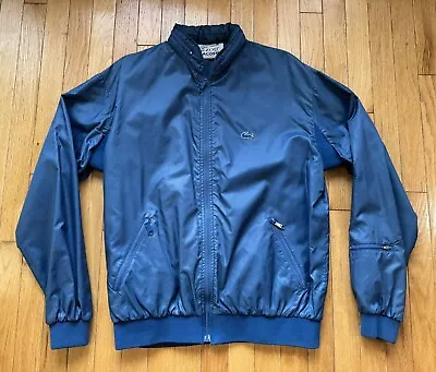 Vintage IZOD LACOSTE Blue Bomber Jacket Coat Windbreaker Full-Zip 90’s Men’s L • $49.99