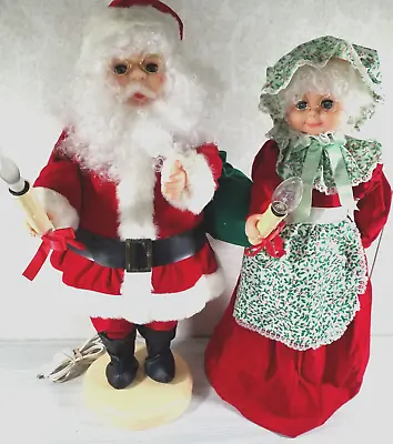 Christmas Santa Claus And Mrs. Animated Lights Motionettes Animated  24” 1995 • $75