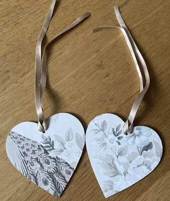 Laura Ashley Belvedere (truffle) Handmade Wooden Hearts • £3