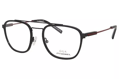 New Morel OGA 10131O NR04 Square Matte Black/Red Eyeglasses Authentic • $134