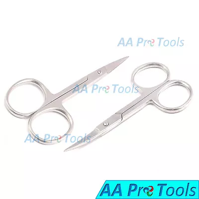 Set Of 2 Scissors: Nail & Cuticle Scissors  3-1/2 Inch Sharp Pointed Tips • $7.70