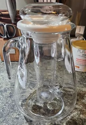 Vintage Fidenza Italian Large Glass Pitcher W/Removable Ice Holder • $25