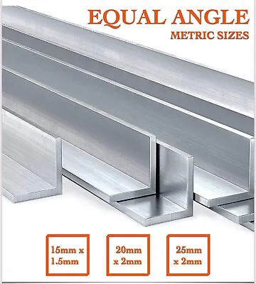 £6.60 • Buy Aluminium EQUAL ANGLE Metric Variations: 15mm 20mm 25mm. Lengths 100mm To 1500mm