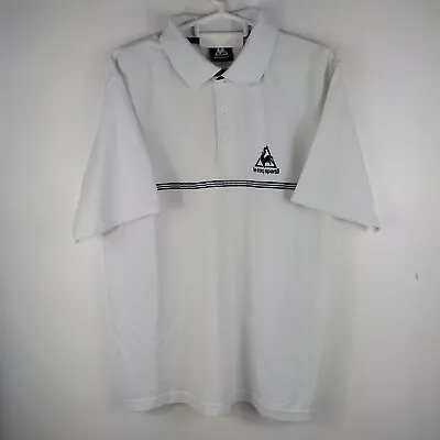 Le Coq Sportif Mens Polo T-shirt White Size Medium • £12