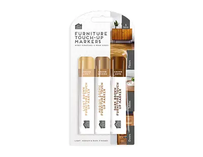3pk Furniture Touch Up Markers Remove Scratches Wood Laminate Floor Repair Pen • £2.89