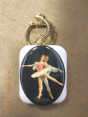 Vintage Sankyo Music Box Keychain Ballet Dancers 1  Shall We Dance  (see Video) • $20