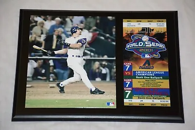 Mounted Memories 2001 World Series Arizona Diamond Backs Gonzales Game 7 Plaque • $29.65