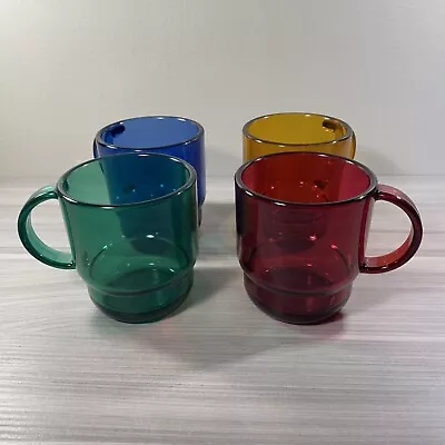 Tupperware Acrylic Jewel Tone Coffee Cups 10 Oz Set Of 4 NOS New! • $32.84