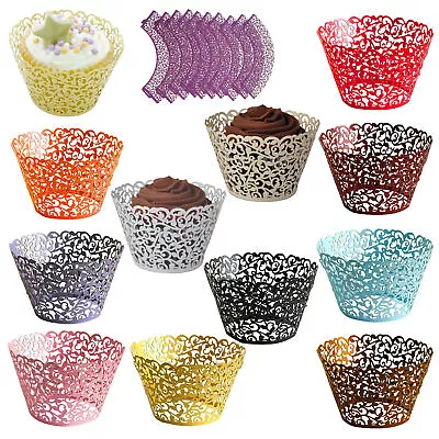 £4.59 • Buy 25 Filigree Vine Cupcake Wrappers Cases Gift Xmas Wedding Birthday Cake Party