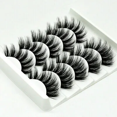 5Pairs 3D Natural False Eyelashes Long Thick Mixed Fake Eye Lashes Makeup Mink • £4.99