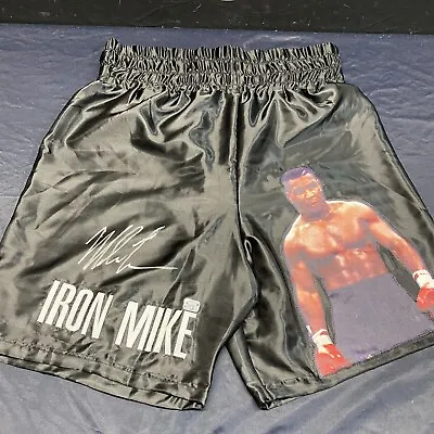 Mike Tyson Signed Black Boxing Trunks W/ Art Autographed Fiterman COA • $299