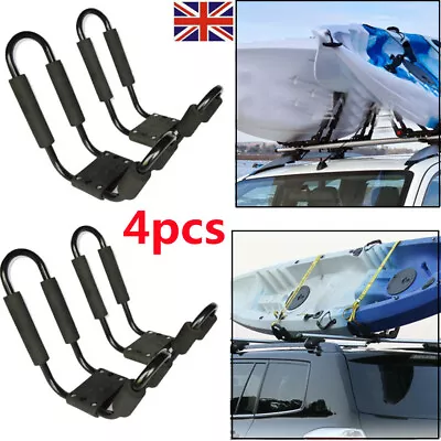 4PCS Boat Canoe Kayak Roof Bars Roof Rack Car SUV Truck Top Mount J Cross Bars • £36.88