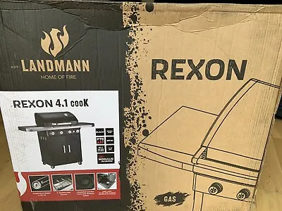 £150 • Buy Gas BBQ Grill 4-Burner Rexon CooK 4.1 By LANDMANN With Thermometer & Side Burner