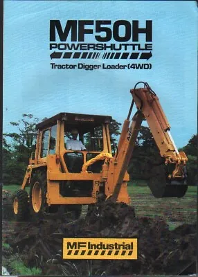 1984 Massey Ferguson  MF50H  Powershuttle Tractor Digger Loader Brochure Leaflet • £6.50