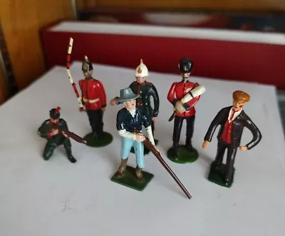 6 Toy Soldiers  Miscellaneous Diorama Theme 54mm Metal Lead • $15
