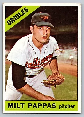 1966 Topps Milt Pappas Baltimore Orioles #105 VG • $1