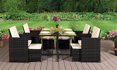 £359.99 • Buy Rattan Garden Furniture Cube Set Chairs Sofa Table Outdoor Patio