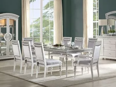 Modern Furniture - 9 Piece Dining Room Silver Platinum Table & Chairs Set ICBH • $2238.86