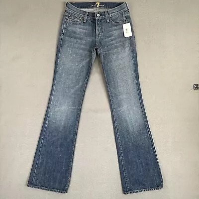 NWT 7 For All Mankind Jeans Womens 26 Blue Denim Low Rise Original Bootcut 26x33 • $39.88
