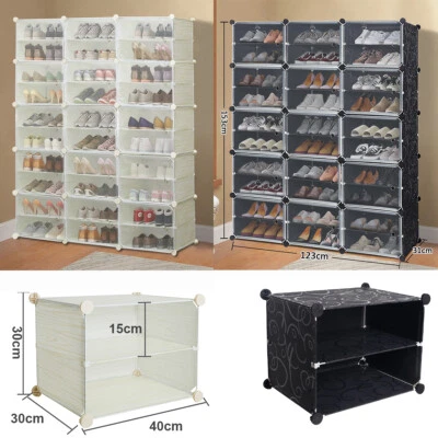 $51.99 • Buy Clear Door Cube DIY Shoe Cabinet Storage Rack Portable Stackable Stand Organiser