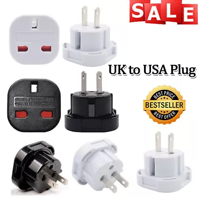 UK To USA US Travel Plug Adapter Converter America Tourist Power Mains HOT  • £3.90