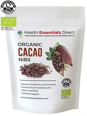 Organic Raw Cacao/Cocoa Nibs (Peruvian Mood Boosting Superfood) Choose Size • £5.39