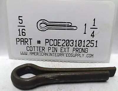 5/16x1-1/4 Cotter Pins Extended Prong Steel Plain (10) • $10.75