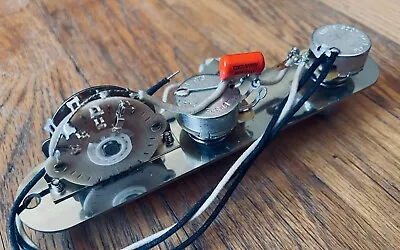 $53 • Buy Fender Telecaster REVERSE Wiring Harness 500k CTS .022 Orange Drop Treble Bleed