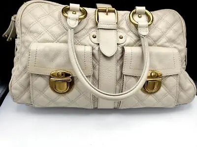 MARC JACOBS Venetia Quilted Pebbled Leather Suede Lining HANDBAG-PURSE-BAG • $324.95