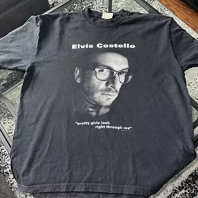 Vintage Elvis Costello Shirt Large Black • $33