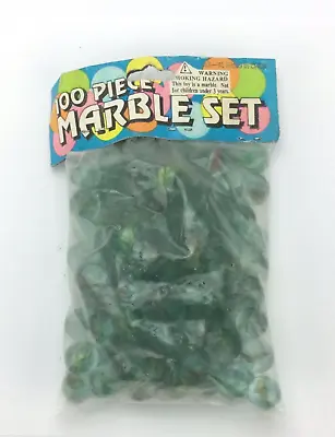 Vintage Bag Of Unopened Marbles (Green With Swirl) • $6.98