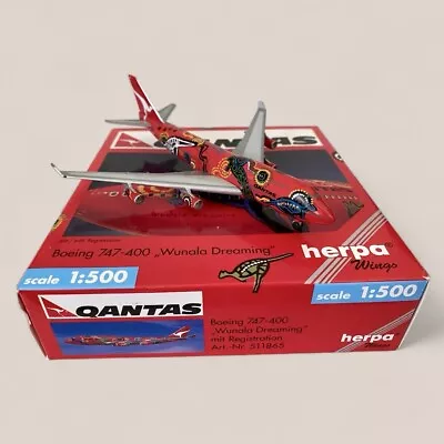 HERPA WINGS 1/500 QANTAS BOEING 747-400   WUNALA DREAMING    Diecast Model Plane • $96.32