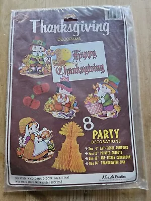 Vtg 1979 Beistle Thanksgiving Decorama Diecut Paper Cornshock NIP 8 Piece  • $29.99