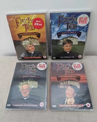 4 X Father Ted Dvd’s The Complete Series 1 2 & 3 Brand New Sealed • £6