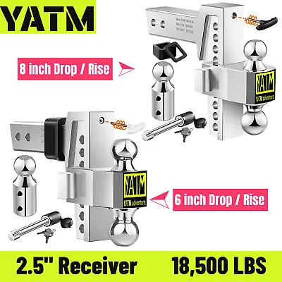 YATM Trailer Hitch Fits 2.5 Inch Receiver 6 /8  Adjustable Drop Hitch18500LBS • $170.99