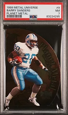 1999 Metal Universe Barry Sanders Planet Metal Foil Insert Card *graded Psa Nm 7 • $39.99