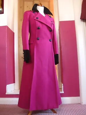 £179.99 • Buy M&S MILITARY TRENCH COAT 14 12 Pink TWIGGY Victorian Riding Fit Flare Duster