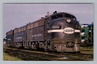 Postcard Train New York Central F7 #1819 RR Cigar Band Ground Track View NY 1965 • $14.95