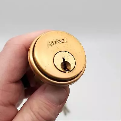 Kwikset Mortise Lock Cylinder No 362 Satin Bronze 1-3/8  Length 2 Keys NOS • $19.54