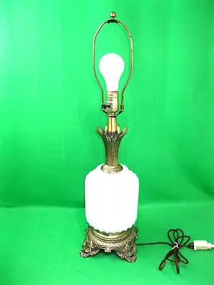 M.C. CO GIM 644 Antique Lamp - Brass With White Glass Ribbed Globe • $54.95