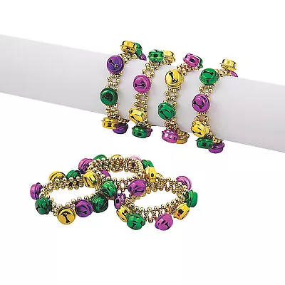 Mardi Gras Jingle Bell Bracelets Jewelry 12 Pieces • $21.20